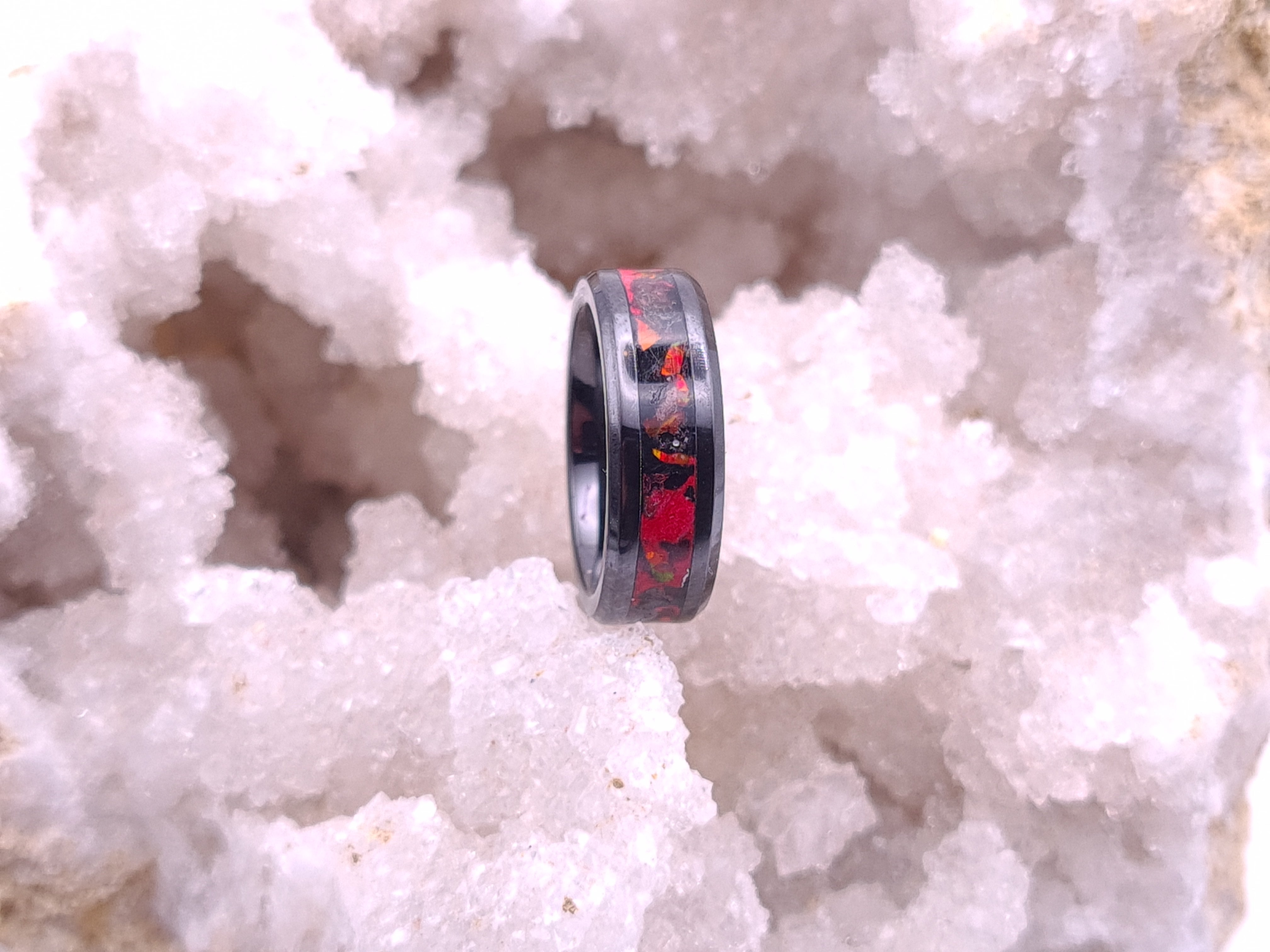 Obsidian hot sale meteorite ring